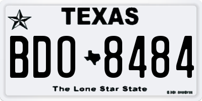 TX license plate BDO8484
