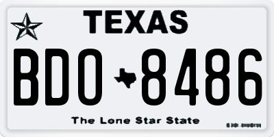 TX license plate BDO8486
