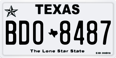 TX license plate BDO8487