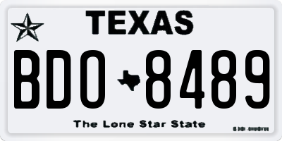 TX license plate BDO8489