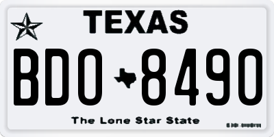 TX license plate BDO8490
