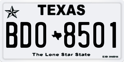 TX license plate BDO8501