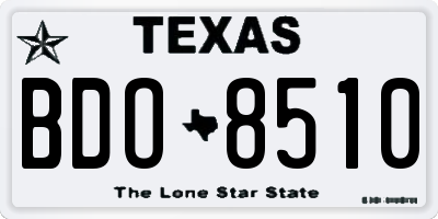 TX license plate BDO8510