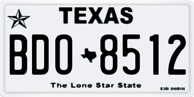 TX license plate BDO8512
