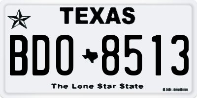 TX license plate BDO8513