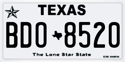 TX license plate BDO8520