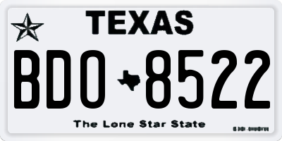 TX license plate BDO8522