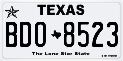 TX license plate BDO8523