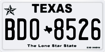 TX license plate BDO8526