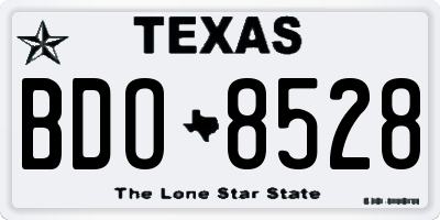 TX license plate BDO8528