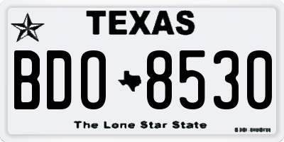 TX license plate BDO8530