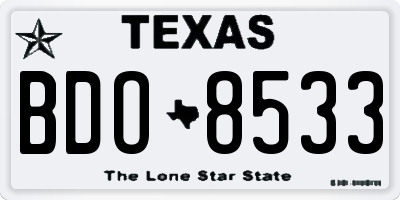 TX license plate BDO8533