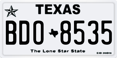 TX license plate BDO8535