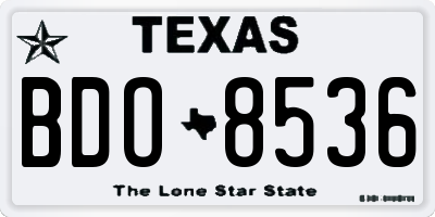 TX license plate BDO8536