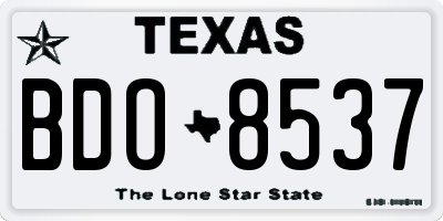 TX license plate BDO8537