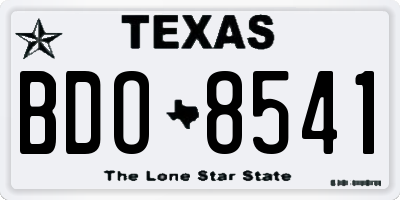 TX license plate BDO8541