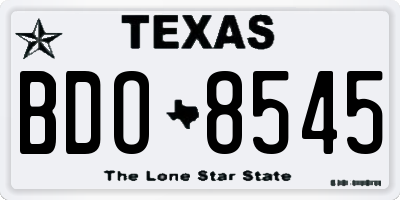 TX license plate BDO8545
