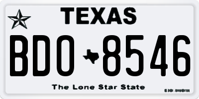 TX license plate BDO8546