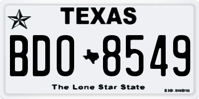 TX license plate BDO8549