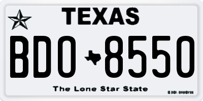 TX license plate BDO8550