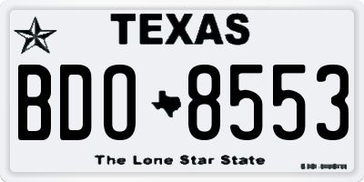 TX license plate BDO8553