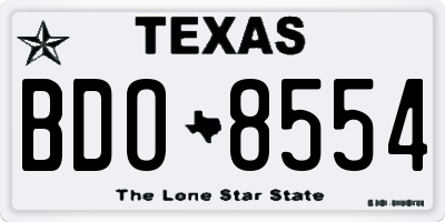 TX license plate BDO8554