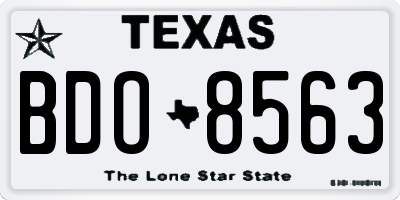 TX license plate BDO8563