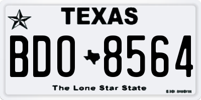 TX license plate BDO8564