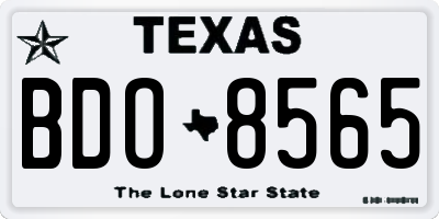 TX license plate BDO8565