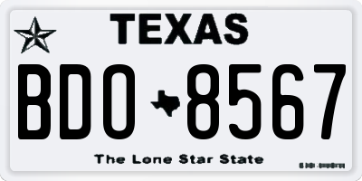 TX license plate BDO8567