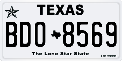 TX license plate BDO8569