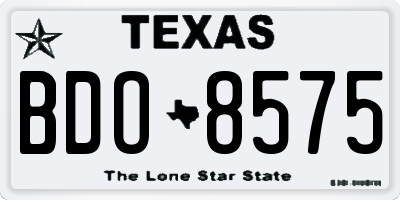 TX license plate BDO8575