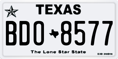 TX license plate BDO8577