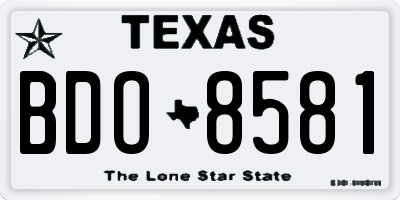 TX license plate BDO8581