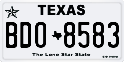 TX license plate BDO8583