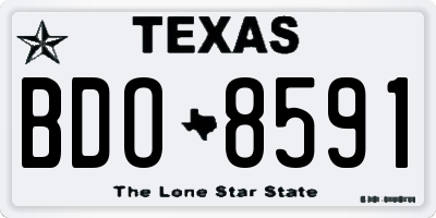TX license plate BDO8591