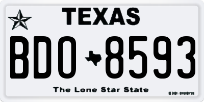 TX license plate BDO8593