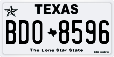 TX license plate BDO8596