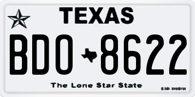 TX license plate BDO8622
