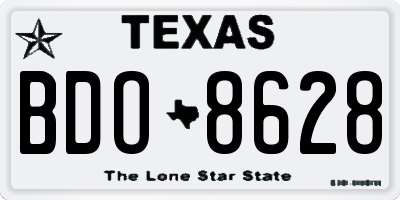TX license plate BDO8628