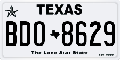 TX license plate BDO8629