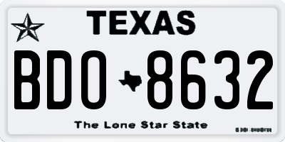 TX license plate BDO8632