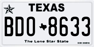 TX license plate BDO8633