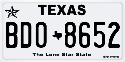 TX license plate BDO8652