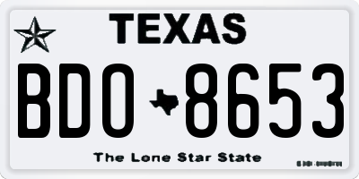 TX license plate BDO8653