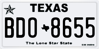 TX license plate BDO8655