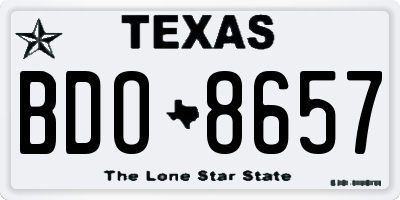 TX license plate BDO8657