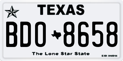 TX license plate BDO8658