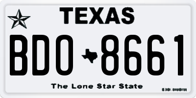 TX license plate BDO8661