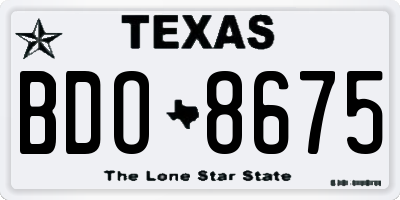 TX license plate BDO8675